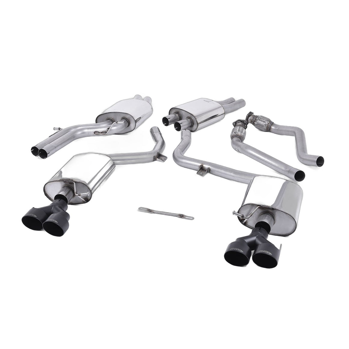 Milltek Sport Resonated Cat-Back Exhaust (Audi B8.5 S4 S5 Cerakote Black Tips) for Audi S4 B8.5, S5 B8.5 (2012–2016)
