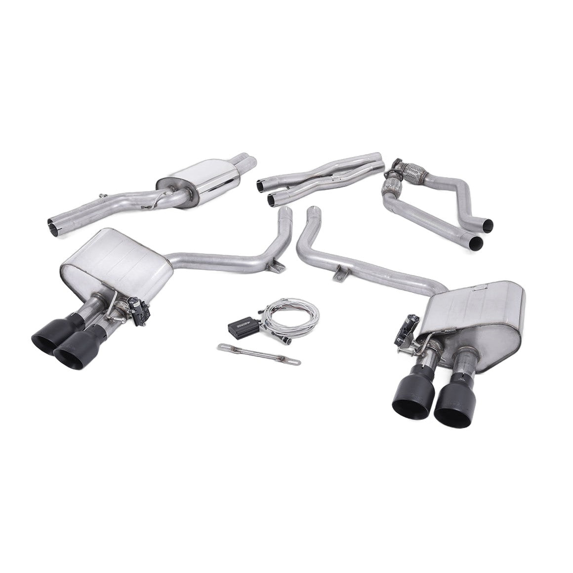Milltek Sport Valved Cat-Back Exhaust (Audi B8.5 S4 S5 Cerakote Black Tips) for Audi S4 B8.5, S5 B8.5 (2011–2016)