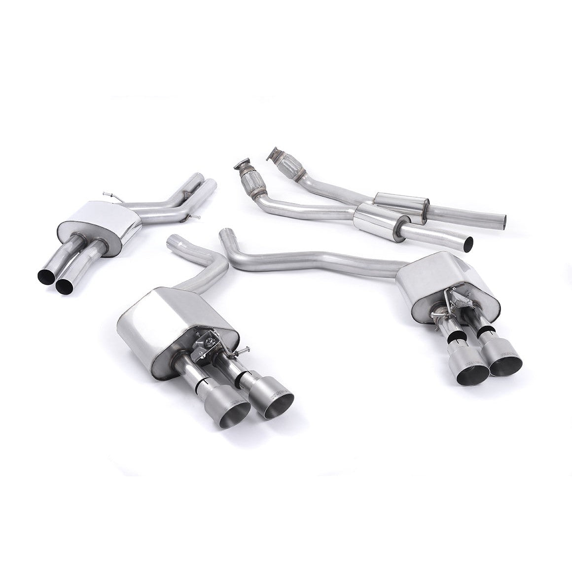 Milltek Sport Valved Cat-Back Exhaust (Audi C7 S6 S7 Brushed Titanium Tips) for Audi S6 C7 (2012–2018)