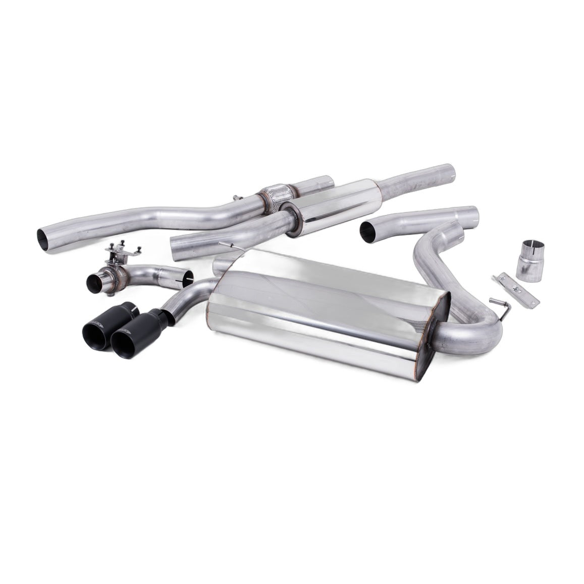 Milltek Sport Non-Resonated Cat-Back Exhaust - Outlet Cerakote Black Tips (SSXBM1010) for BMW 4 Series F32 (2014–2016)