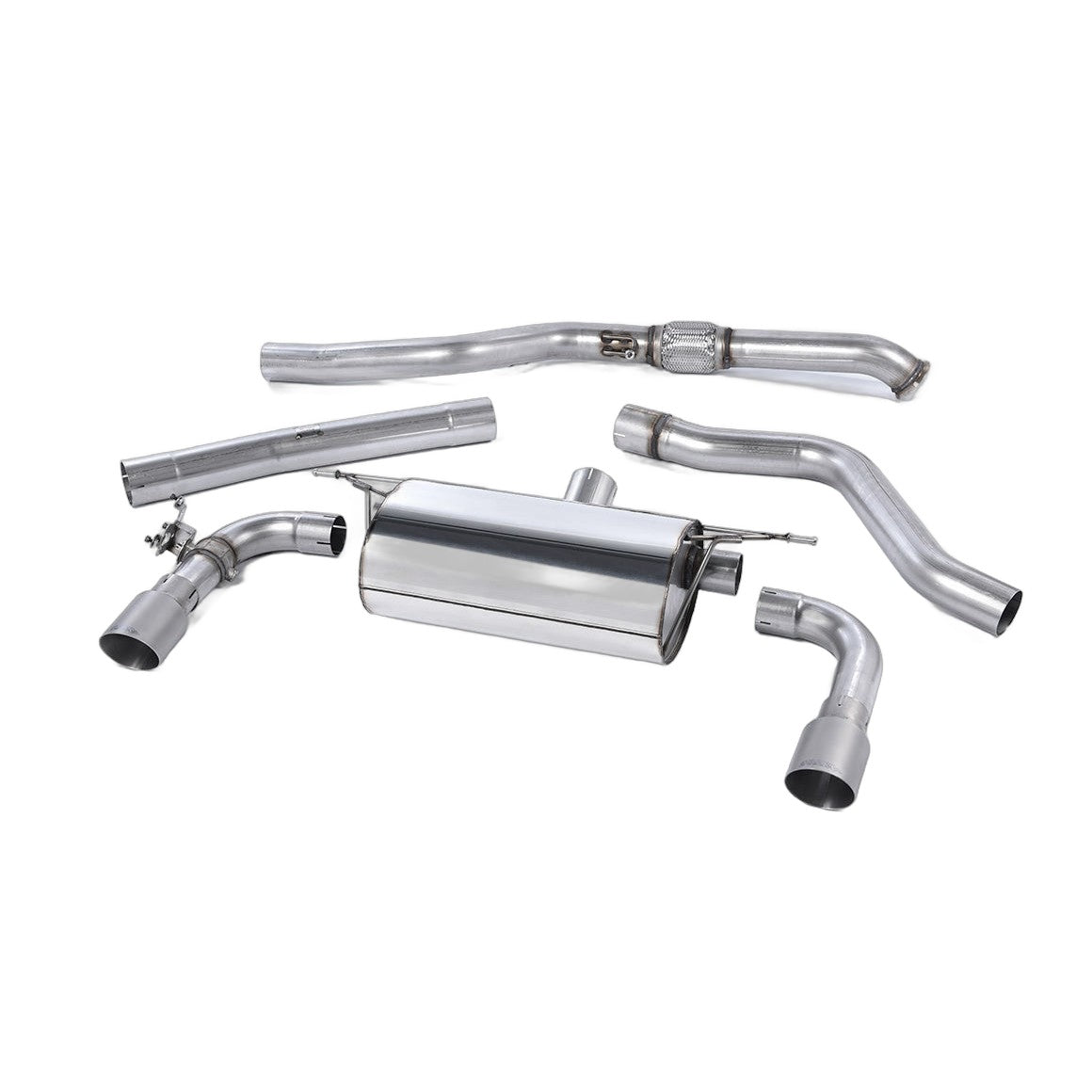 Milltek Sport Non-Resonated Race Cat-Back Exhaust (BMW F22 M235i Brushed Titanium Tips) for BMW 2 Series F22 (2014–2015)
