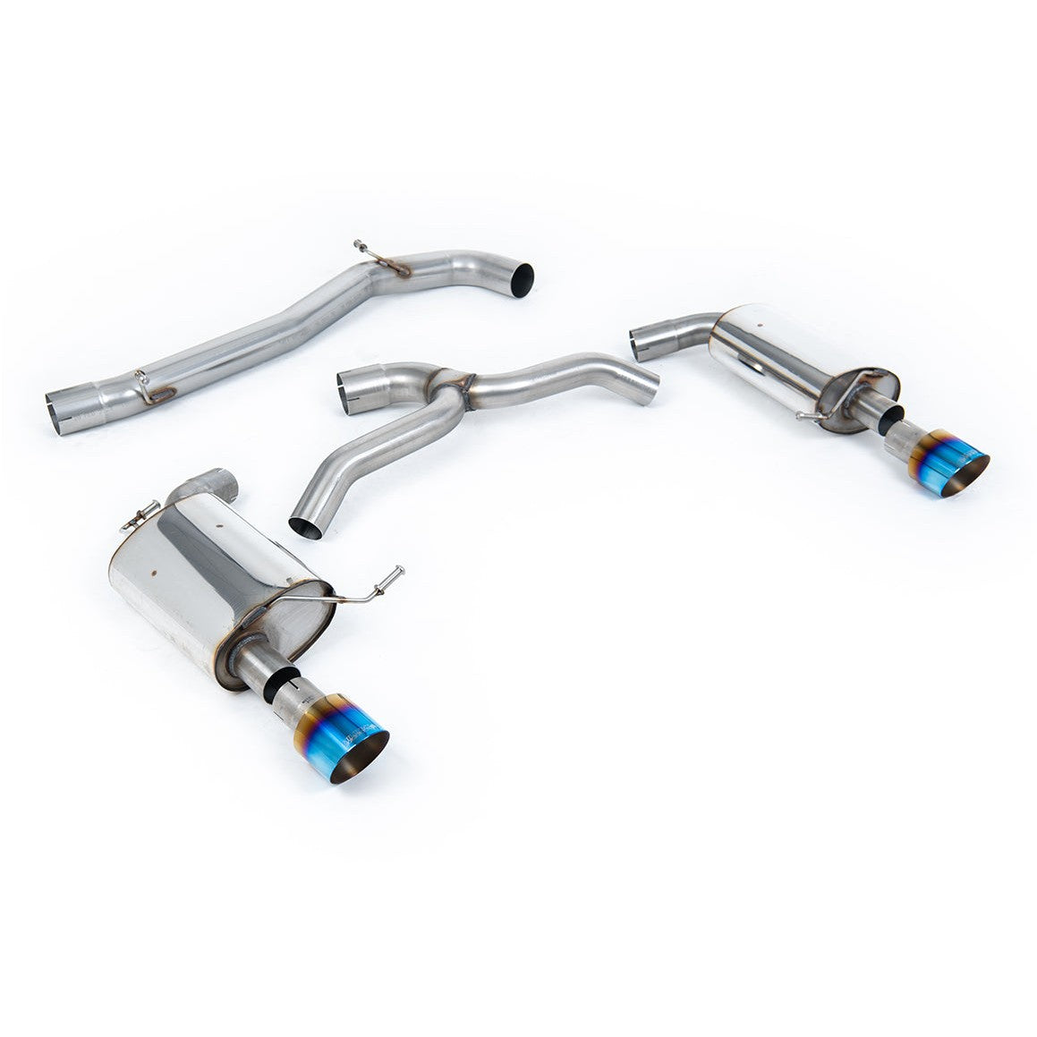 Milltek Sport Non-Resonated Cat-Back Exhaust (2.0 TFSI Burnt Titanium Tips) for Volkswagen Golf MK7 (2016–2021)