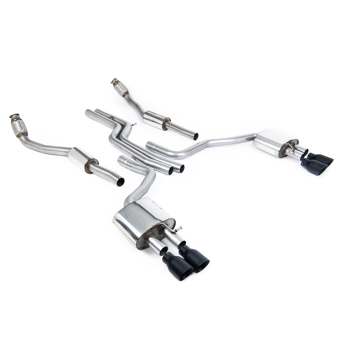 Milltek Sport Non-Resonated Cat-Back Exhaust (Audi C7 S6 S7 Cerakote Black Tips) for Audi S6 C7 (2012–2018)