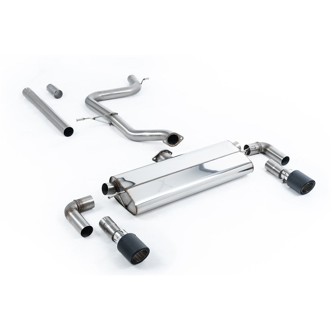 Milltek Sport Non-Resonated Cat-Back Exhaust - Line Carbon Fiber Tips for Volkswagen Golf MK7.5 (2017–2021)