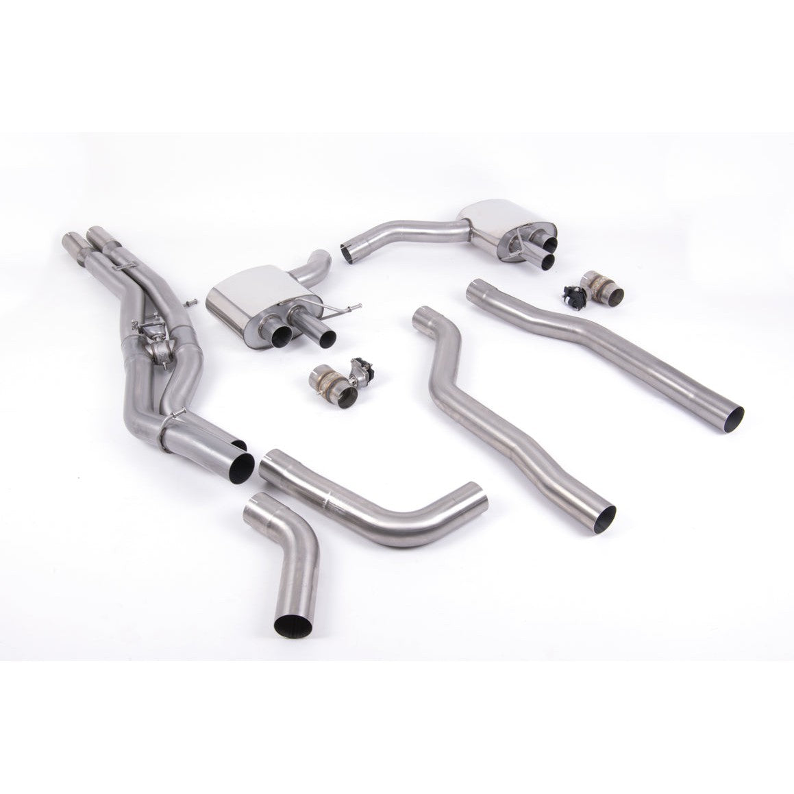 Milltek Sport Non-Resonated 80mm OPF/GPF-Back Exhaust (Cut In Fit Polished Tips) for Audi RS6 C8, RS7 C8 (2019–2026)