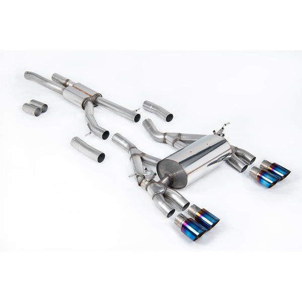 Milltek Sport Equal Length Cat-Back Exhaust (M3 M4 Burnt Titanium Tips) for BMW 3 Series F80, 4 Series F82 (2014–2018)