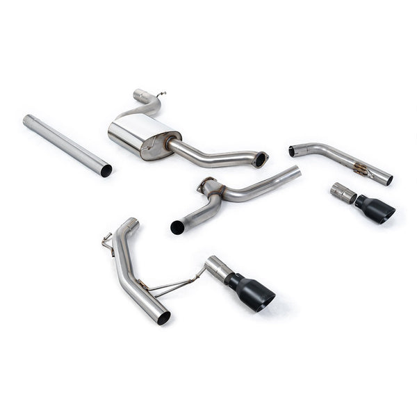 Milltek Sport Non-Resonated Cat-Back Exhaust - Cerakote Black Tips for Volkswagen Jetta A7 (2019–2023)