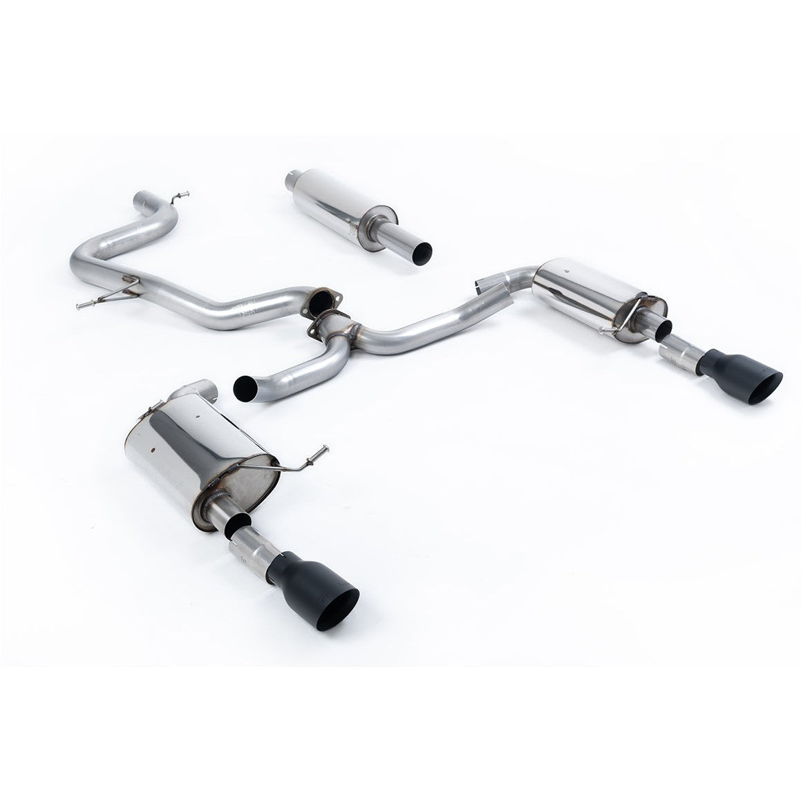 Milltek Sport Resonated Cat-Back Exhaust (MK7 GLI 2.0T GT 100 Cerakote Black Tips) for Volkswagen Jetta A7 (2019–2023)