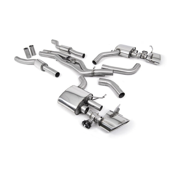 Milltek Sport Resonated 80mm Cat-Back Exhaust (Cut In Fit Polished Tips) for Audi RS6 C8, RS7 C8 (2019–2026)