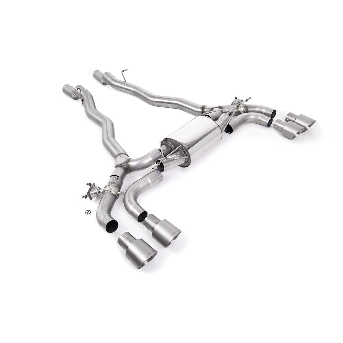 Milltek Sport 80mm OPF/GPF Back System (BMW F90 M5 Brushed Titanium Tips) for BMW 5 Series F90 (2018–2026)