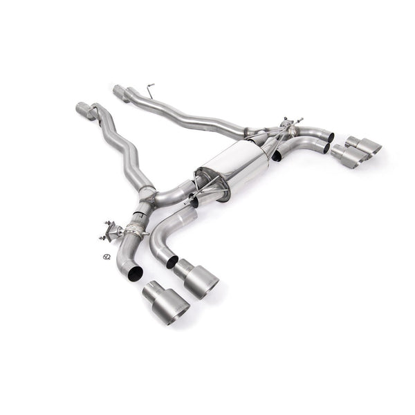 Milltek Sport 80mm OPF/GPF Back System (BMW F90 M5 Brushed Titanium Tips) for BMW 5 Series F90 (2018–2026)