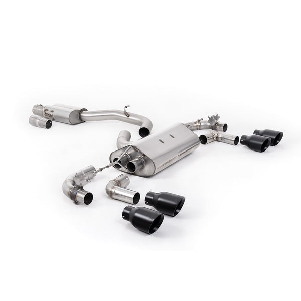 Milltek Sport 80mm Valved Resonated Race Cat-Back Exhaust (R Cerakote Black Tips) for Volkswagen Golf MK7.5 (2017–2021)