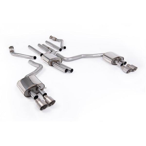 Milltek Sport Resonated Cat-Back Exhaust (Audi C7.5 A6 3.0 TFSI Brushed Titanium Tips) for Audi A6 C7.5 (2015–2018)
