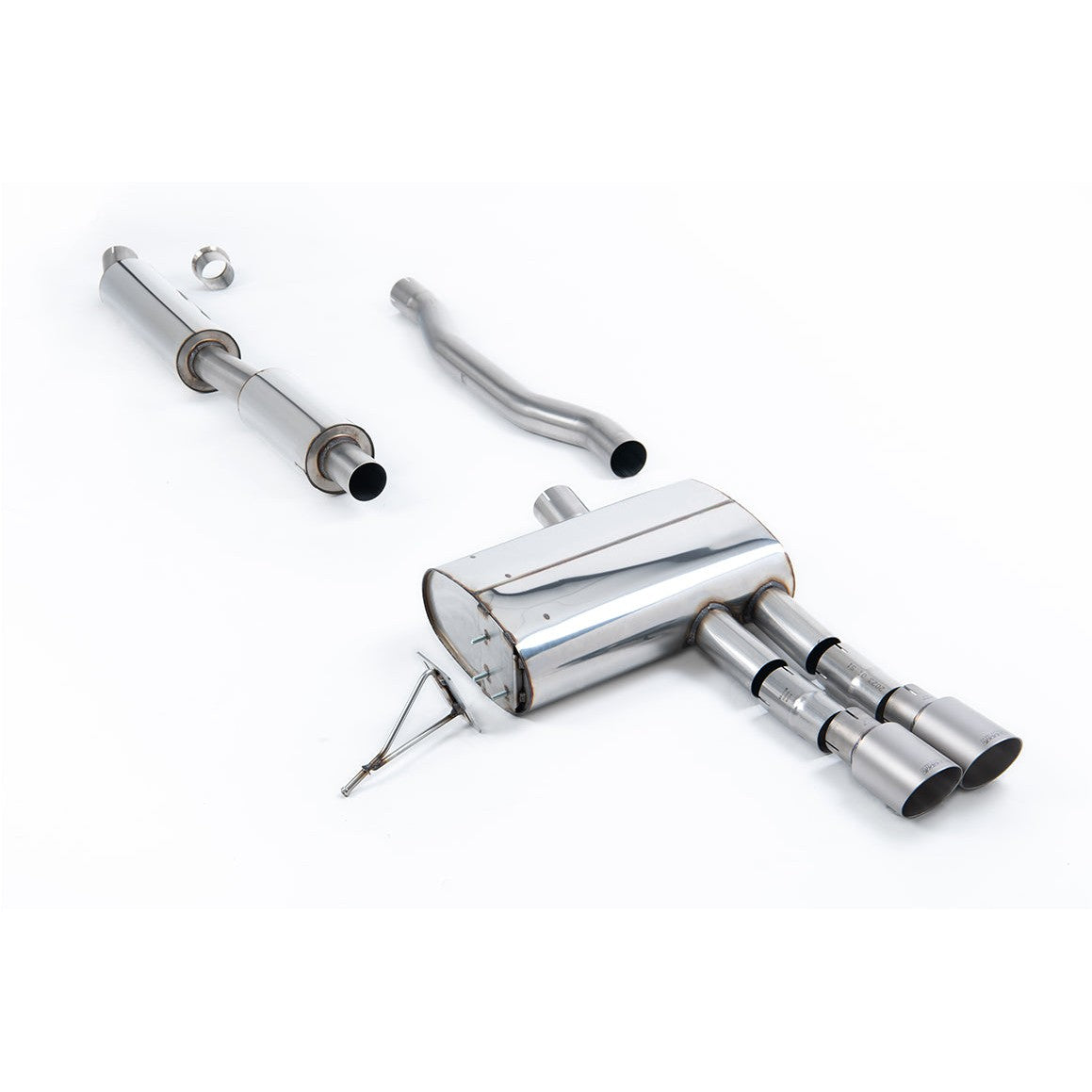 Milltek Sport Resonated Cat-Back Exhaust (Mini Cooper S F55 Brushed Titanium Tips) for Mini MK3 F55 (2014–2026)