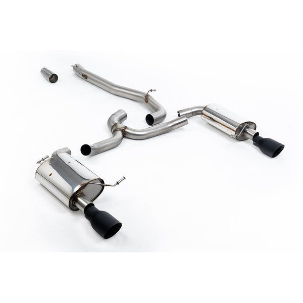 Milltek Sport Non-Resonated Cat-Back Exhaust (1.8TSI Alltrack Cerakote Black Tips) for Volkswagen Golf MK7 (2016–2021)