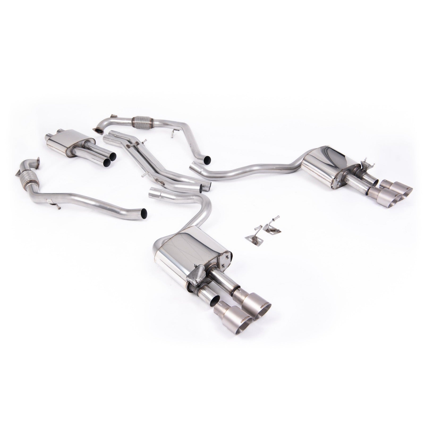 Milltek Sport Resonated Cat-Back Exhaust (Audi B9 S5 Brushed Titanium Tips) for Audi S5 B9 (2017–2026)