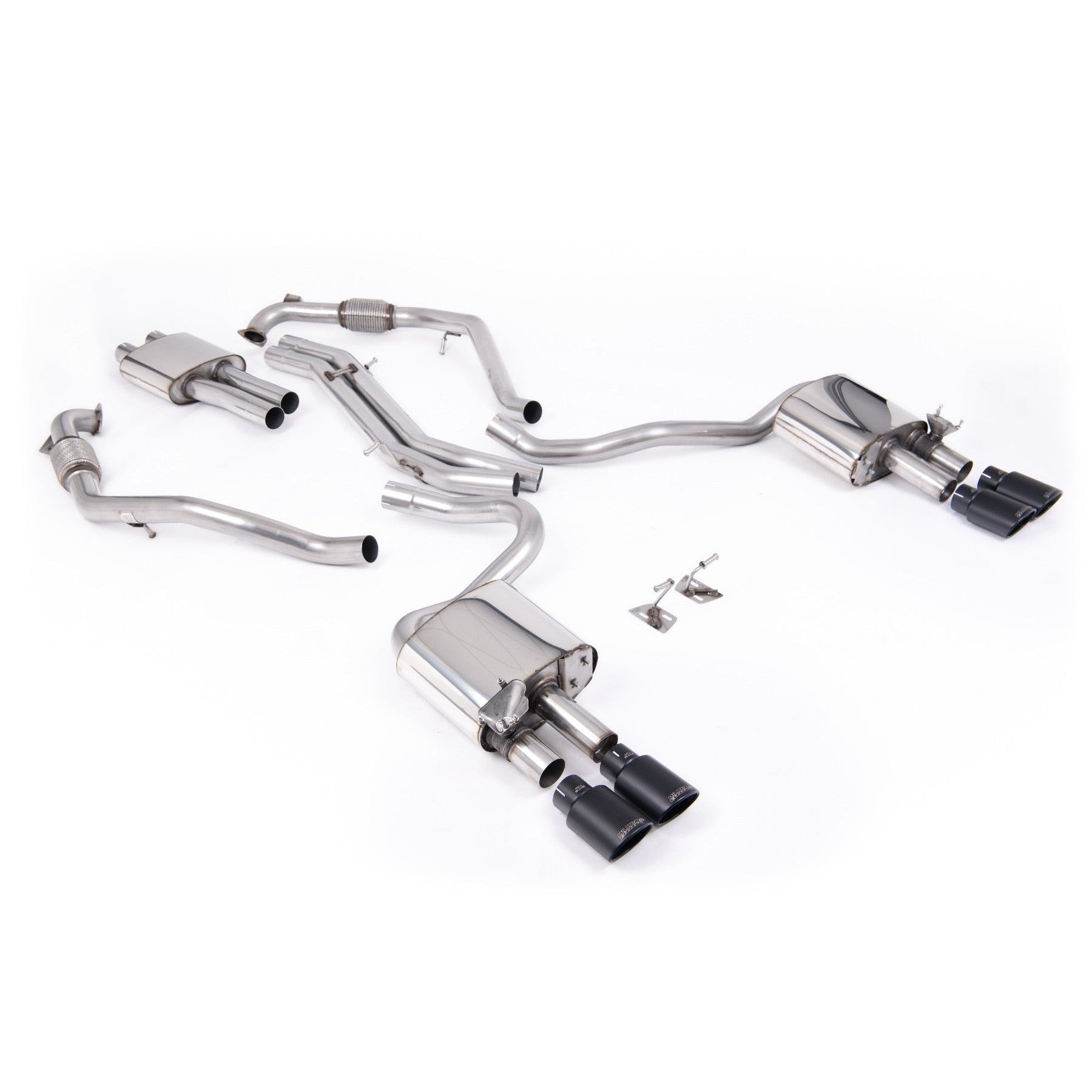 Milltek Sport Resonated Cat-Back Exhaust (Audi B9 S5 3.0 V6 Black Ovals Tips) for Audi S5 B9 (2017–2026)