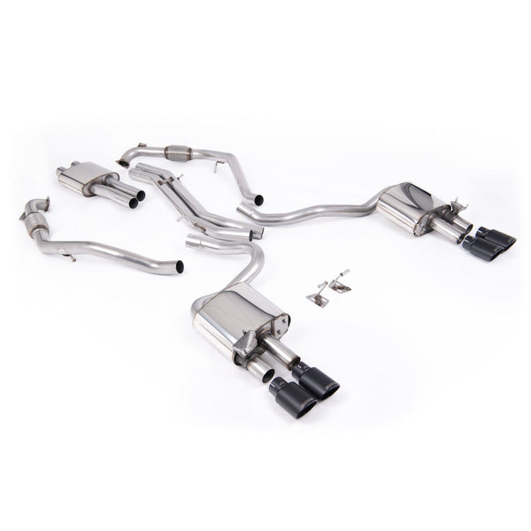 Milltek Sport Resonated Cat-Back Exhaust (Audi B9 S5 3.0 V6 Black Ovals Tips) for Audi S5 B9 (2017–2026)