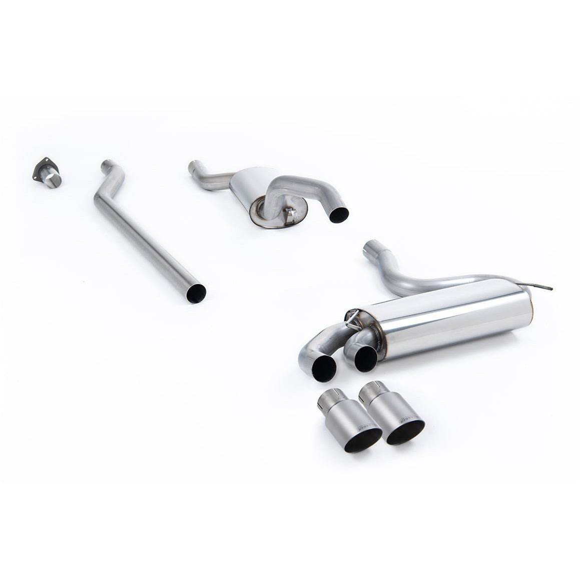 Milltek Sport Resonated Downpipe-Back Exhaust 20V - Brushed Titanium Tips for Audi UR Quattro Typ 85 (1989–1991)