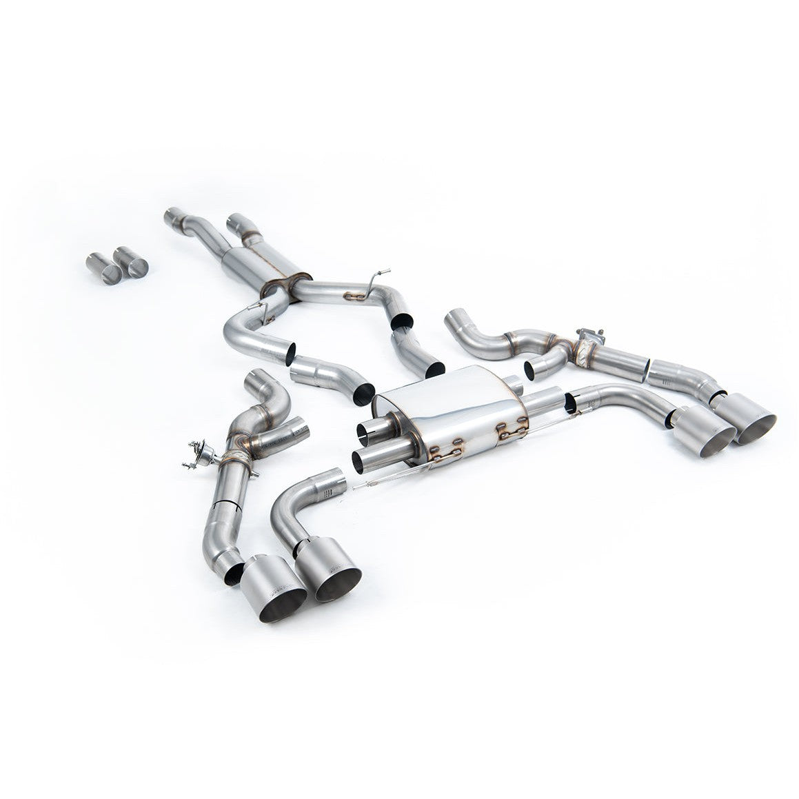 Milltek Sport 80mm OPF/GPF Back System - Brushed Titanium Tips for BMW X3 M F97, X4 M F98 (2022–2024)