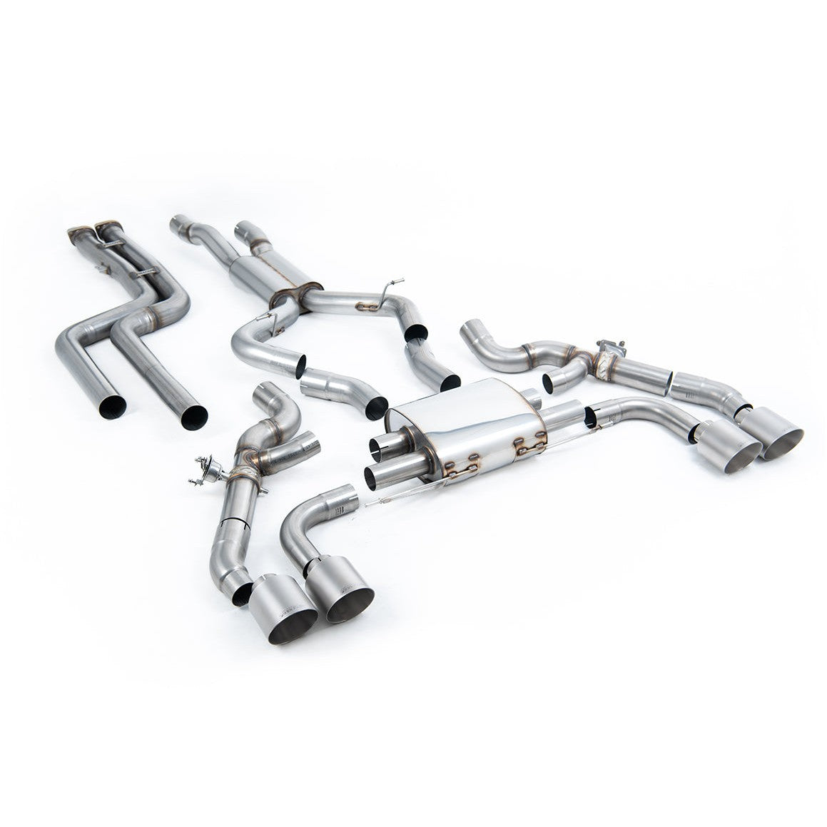 Milltek Sport 80mm Non-Resonated Downpipe Back Exhaust - Brushed Titanium Tips for BMW X3 M F97 (2022–2024)
