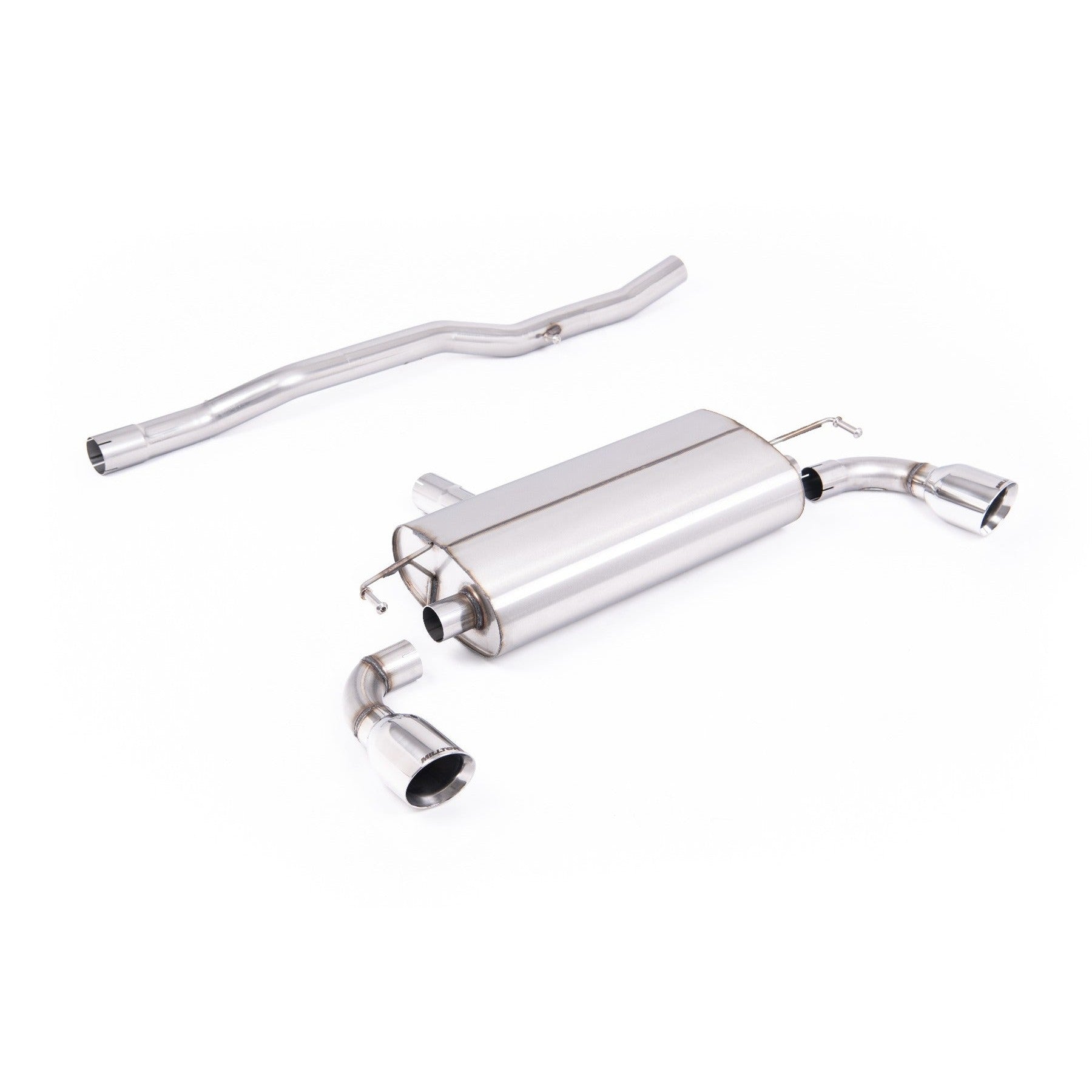 Milltek Sport V2 Non-Resonated Cat-Back Exhaust - Slash Cut Polished Tips for Volkswagen Golf MK4 R32 (2002–2005)