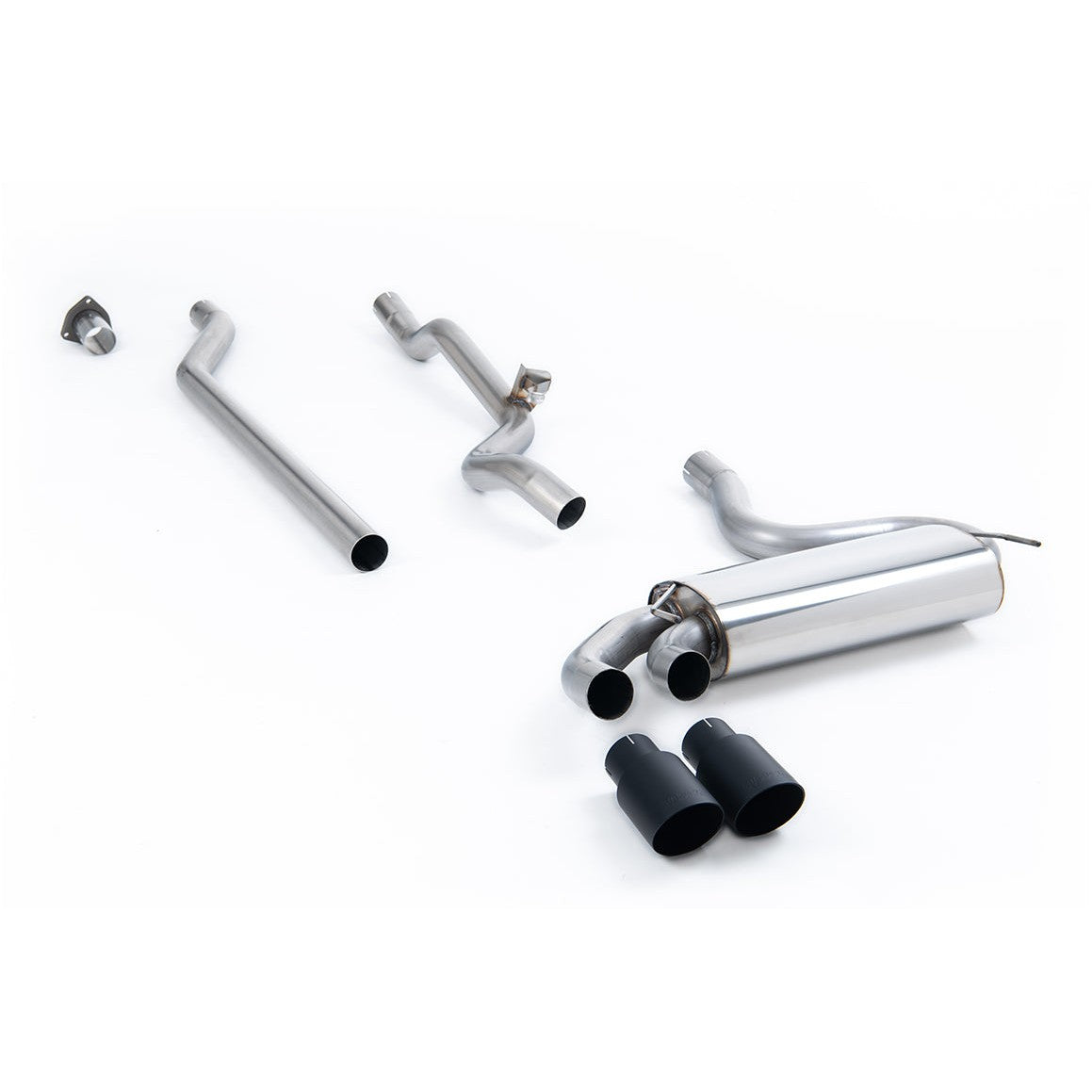 Milltek Sport Non-Resonated Downpipe-Back Exhaust 20V - Cerakote Black Tips for Audi UR Quattro Typ 85 (1989–1991)