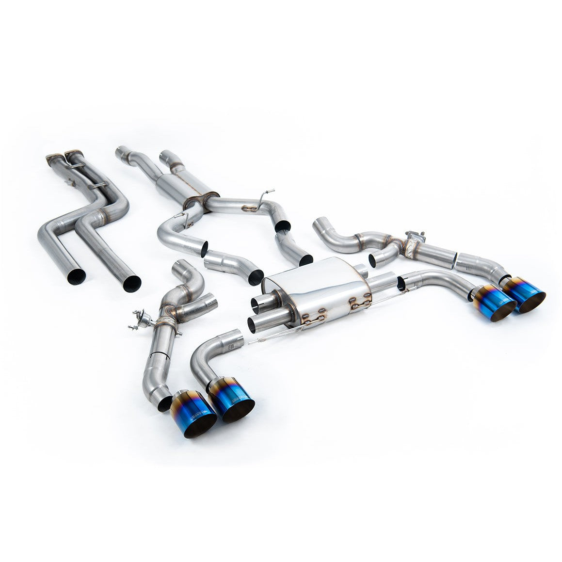Milltek Sport 80mm Non-Resonated Downpipe Back Exhaust - Burnt Titanium Tips for BMW X3 M F97 (2022–2024)
