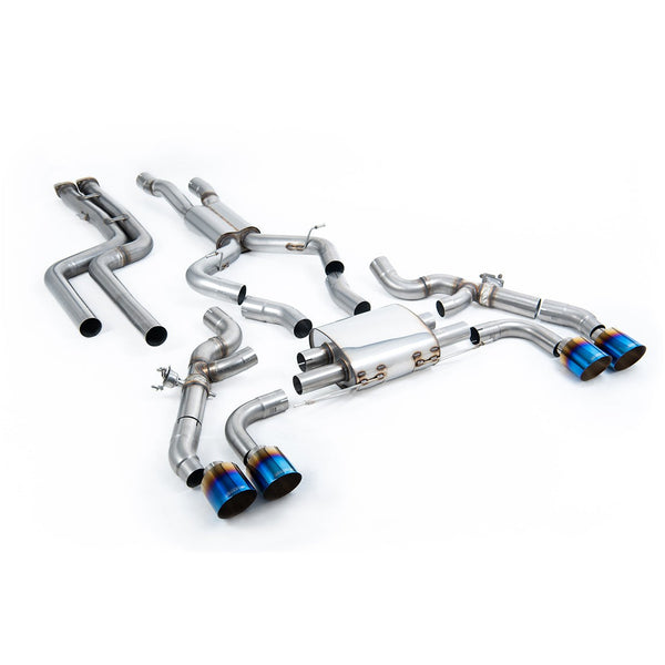 Milltek Sport 80mm Non-Resonated Downpipe Back Exhaust - Burnt Titanium Tips for BMW X3 M F97 (2022–2024)