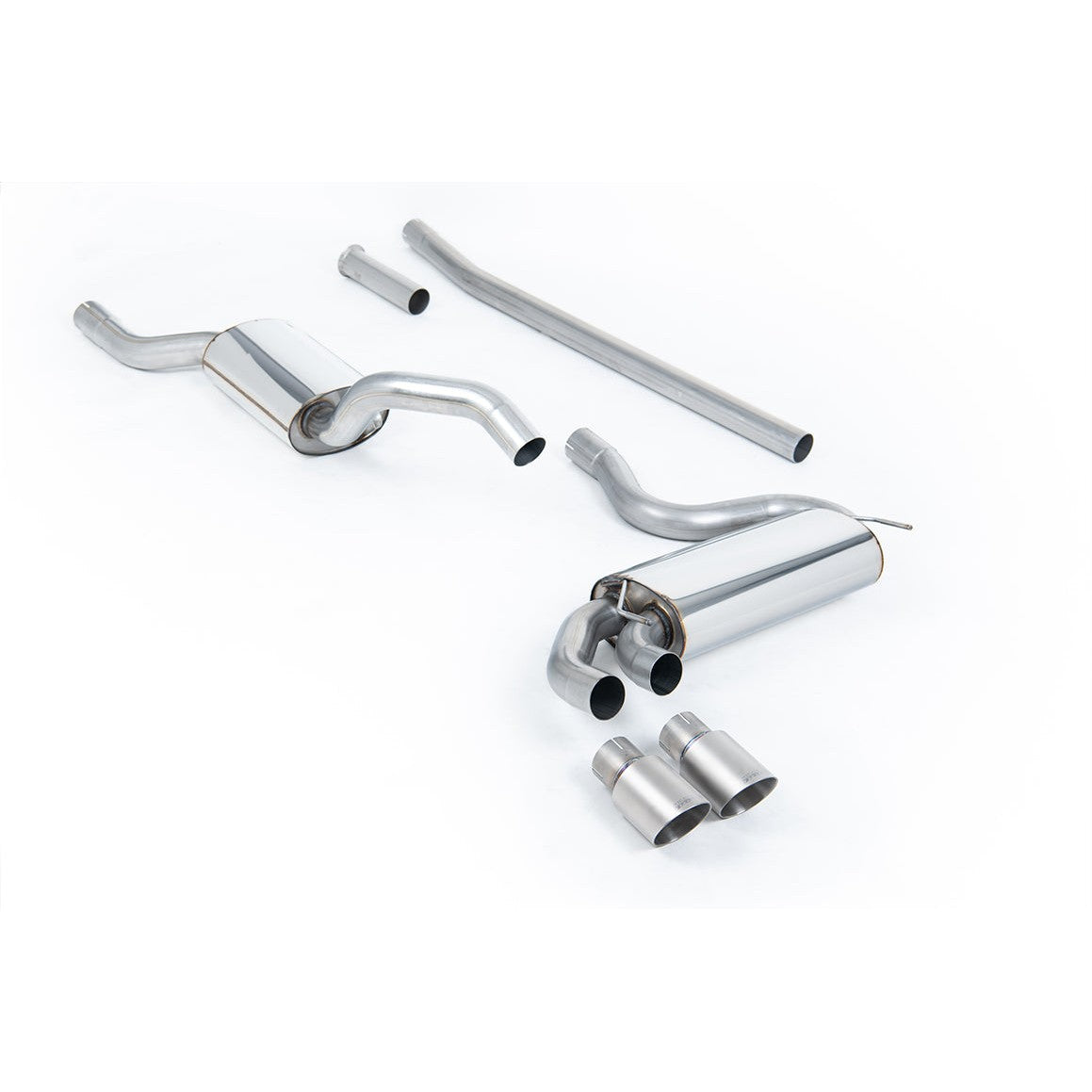 Milltek Sport Resonated Downpipe-Back Exhaust 10V - Brushed Titanium Tips for Audi UR Quattro Typ 85 (1981–1989)