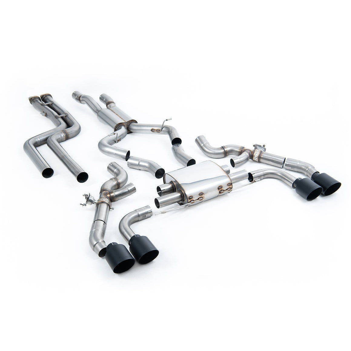 Milltek Sport 80mm Non-Resonated Downpipe Back Exhaust - Cerakote Black Tips for BMW X3 M F97 (2022–2024)