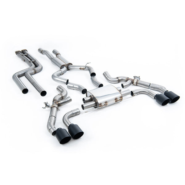 Milltek Sport 80mm Non-Resonated Downpipe Back Exhaust - Cerakote Black Tips for BMW X3 M F97 (2022–2024)
