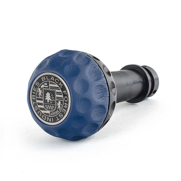 BFI GSB Heavy Weight Shift Knob, Manual, Golf Ball for MINI Cooper, Clubman, Convertible, Roadster & More (2001–2024) - Maritime Blue Napa Leather / Black Anodized