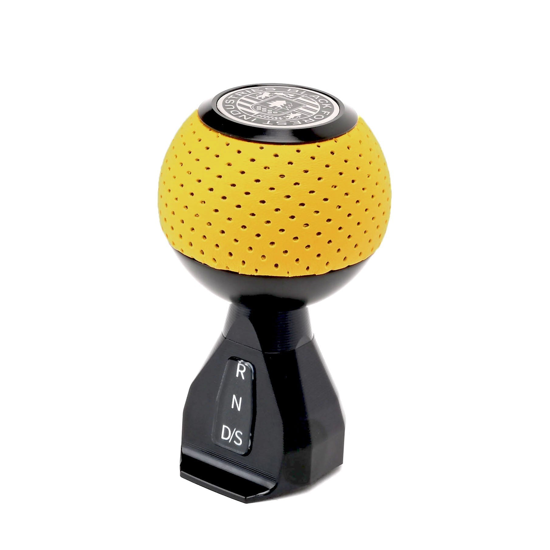 BFI GS2 Heavy Weight Shift Knob, Auto / DSG for Volkswagen Golf MK8 & Atlas Mk1 (2019–2026) - Giallo Taurus Yellow Air Leather / Black Anodized