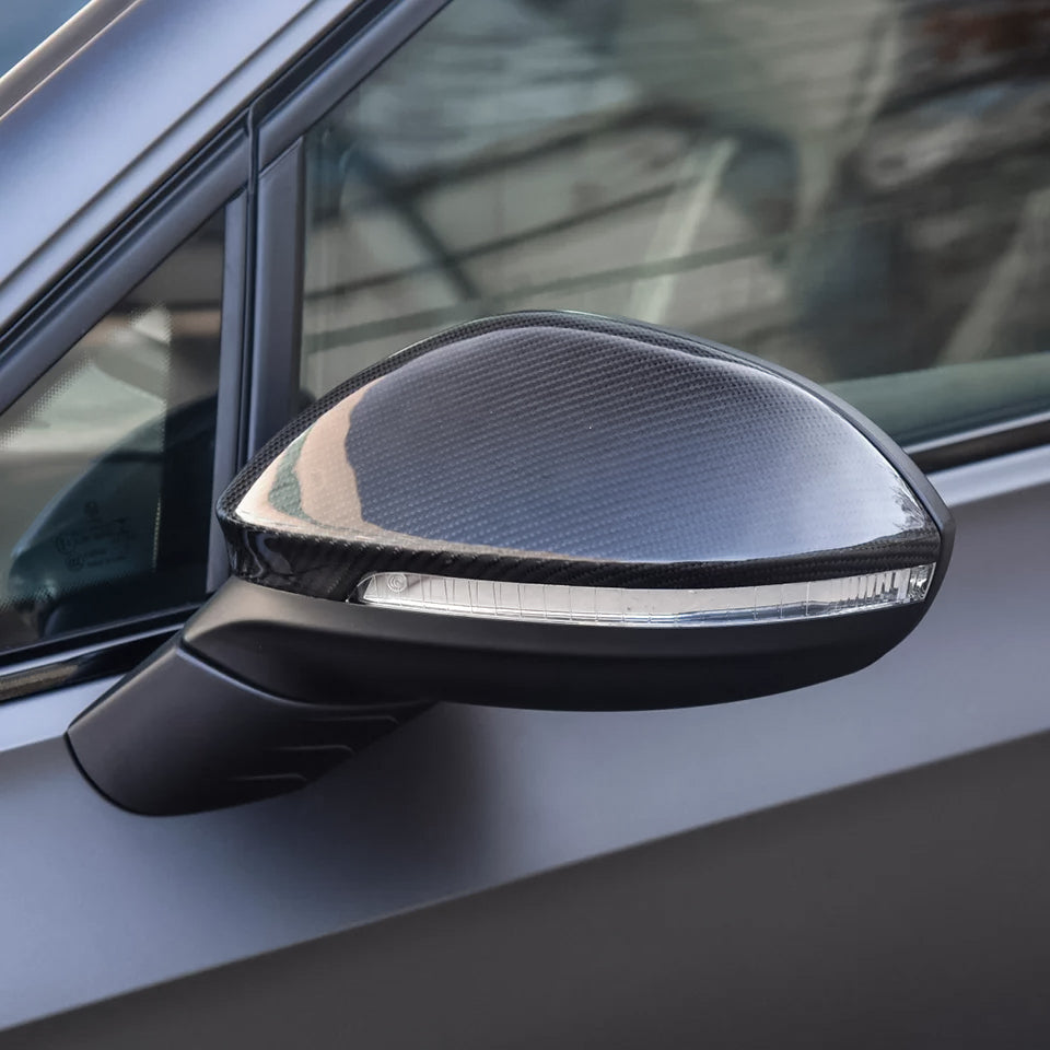 Carbon Fiber Mirror Cap Replacements for Volkswagen Golf MK8 (2020-2024)