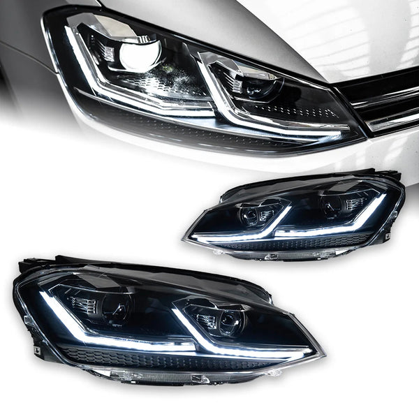 Full LED Headlights for Volkswagen Golf MK7 (Halogen Models) - Left-Hand Drive & Right-Hand Drive