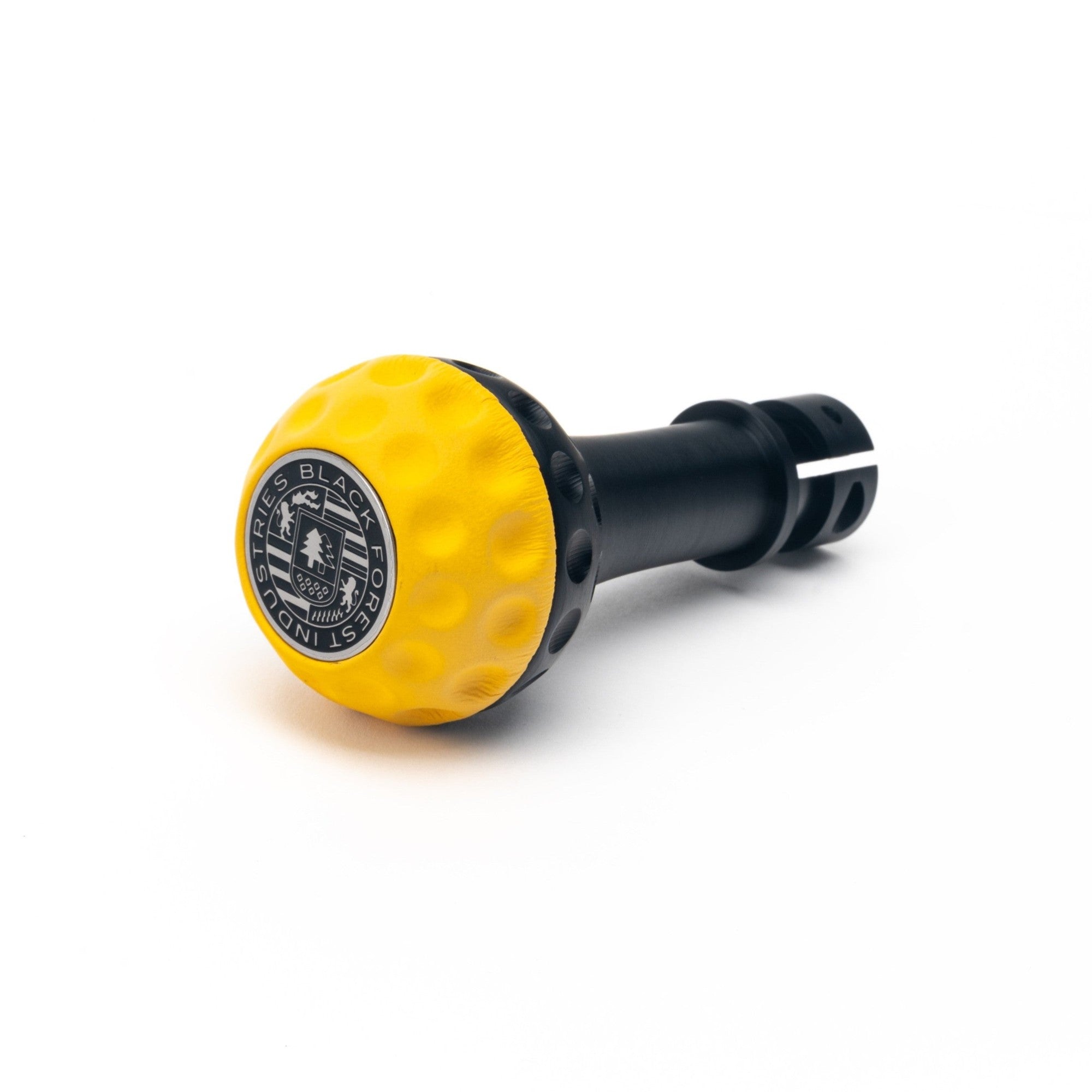 BFI GSB Heavy Weight Shift Knob, Auto / DSG, Golf Ball for Volkswagen Passat, Atlas, Eos, Passat CC & More (1999–2026) - Giallo Taurus Yellow Napa Leather / Black Anodized
