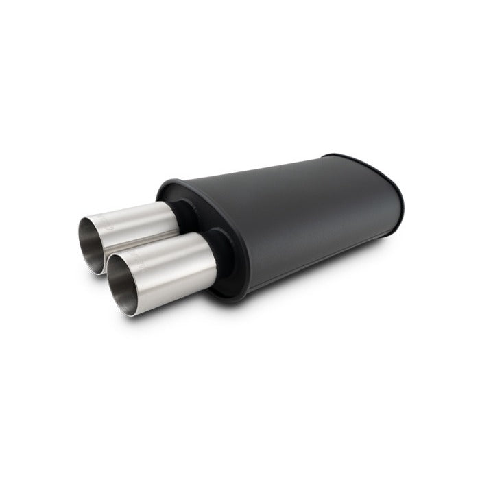 Flat Black Universal Mufflers with 304 Stainless Steel Exhaust Tips
