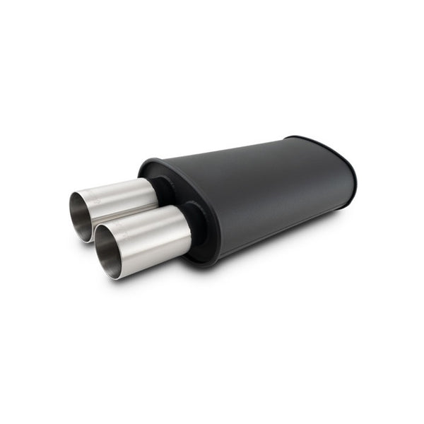 Flat Black Universal Mufflers with 304 Stainless Steel Exhaust Tips
