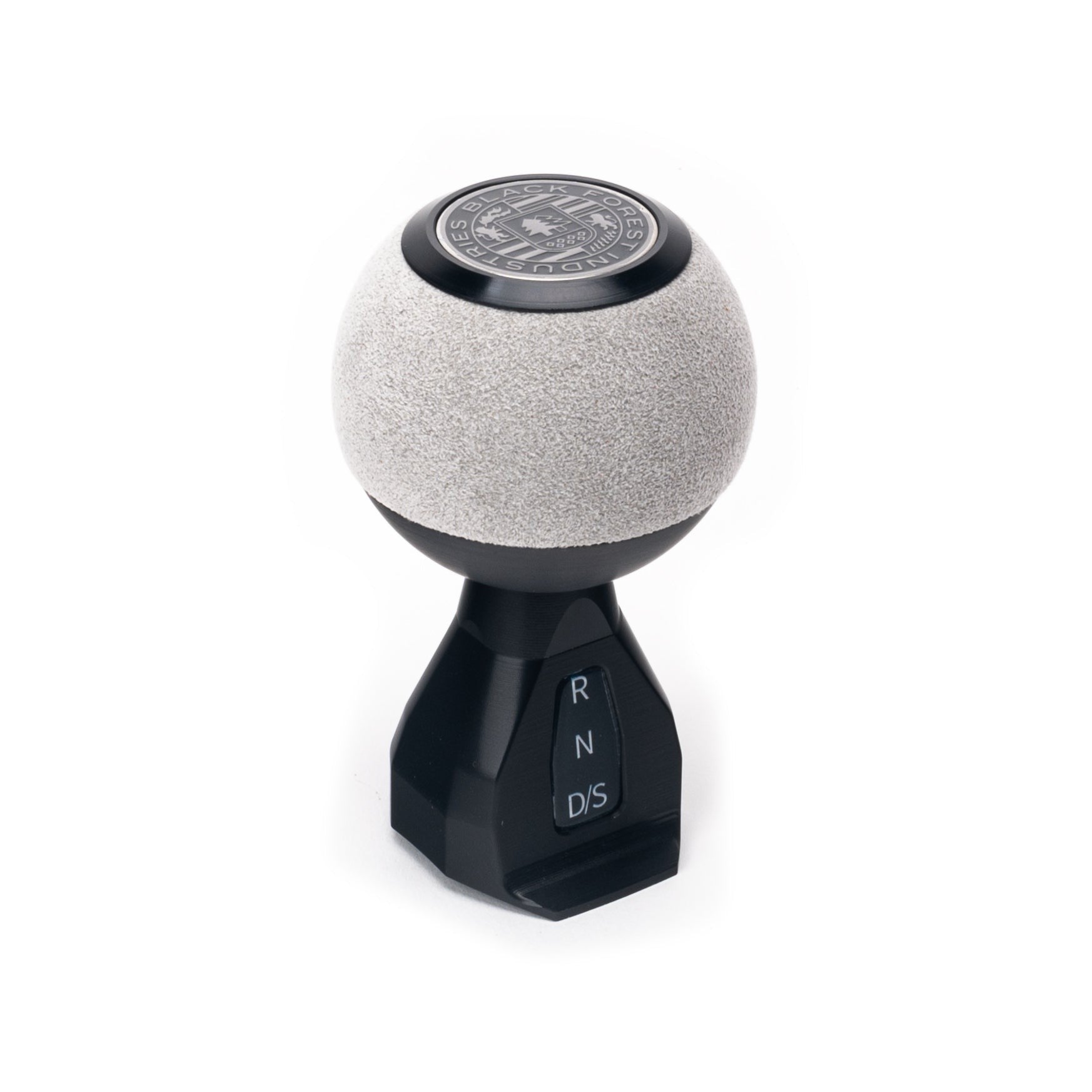 BFI GS2 Heavy Weight Shift Knob, Auto / DSG for Volkswagen Golf MK8 & Atlas Mk1 (2019–2026) - Silver Gray Alcantara / Black Anodized