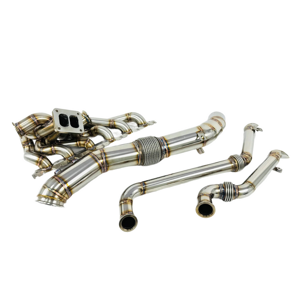 304 Stainless Steel T4 Twin-Scroll Turbo Manifold & 3.5-Inch Downpipe Kit — BMW B58 F-Series & G-Series (2016–2019)