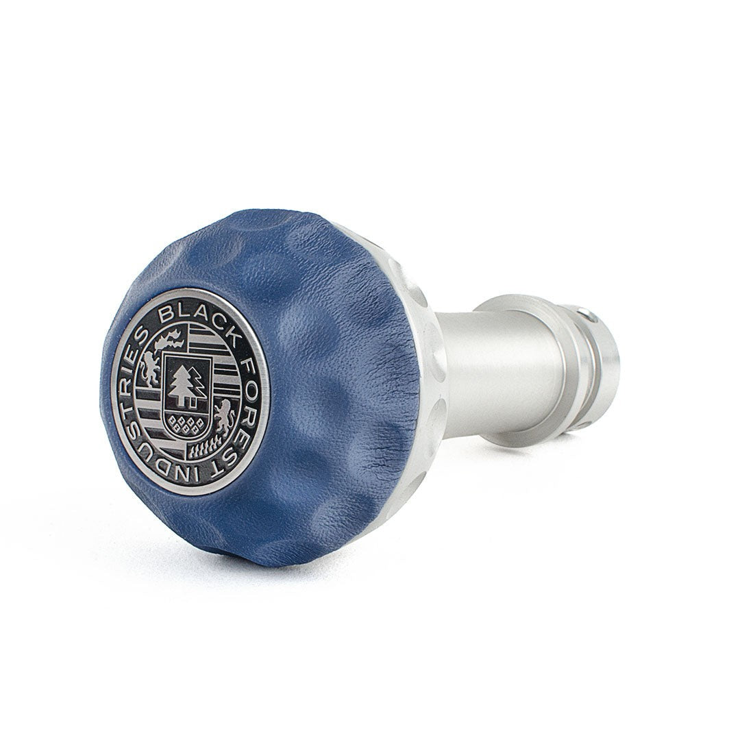 BFI GSB Heavy Weight Shift Knob, Manual, Golf Ball for MINI Cooper, Clubman, Convertible, Roadster & More (2001–2024) - Maritime Blue Napa Leather / Machined Finish
