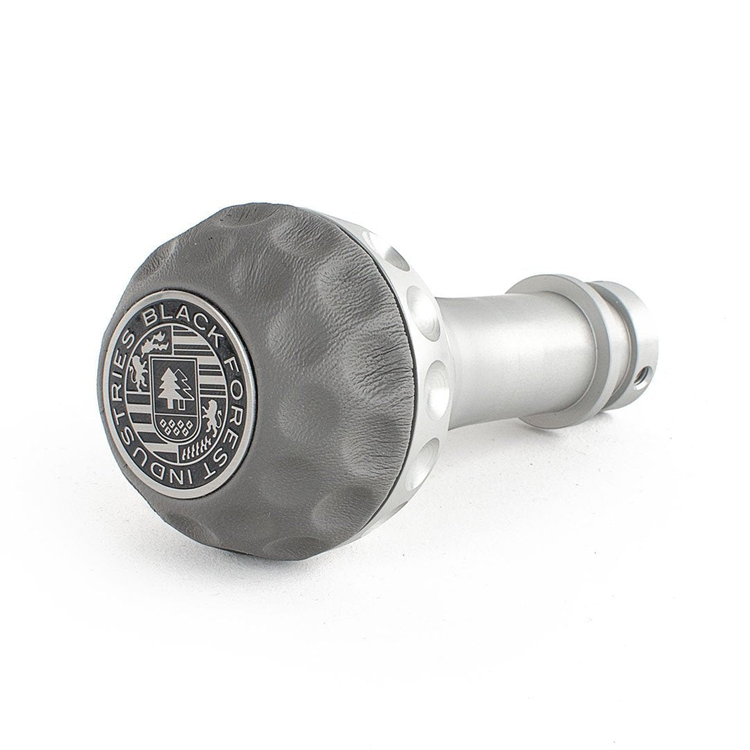 BFI GSB Heavy Weight Shift Knob, Manual, Golf Ball for Volkswagen Golf, Jetta, Passat, Corrado & More (1985–2020) - Graphite Gray Napa Leather / Machined Finish