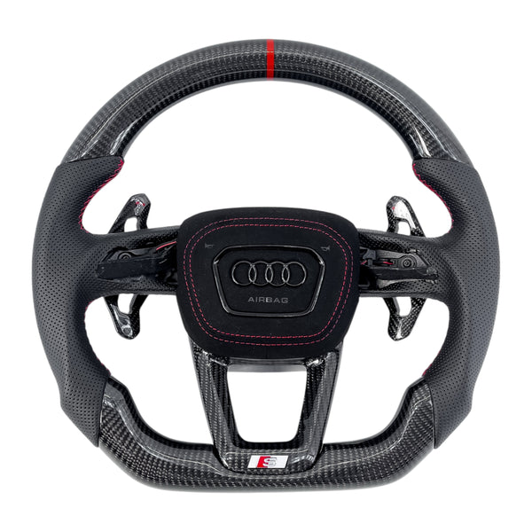 Carbon Fiber Steering Wheel for 2021–2024 Audi A3/S3/RS3 (8Y), A4/S4/RS4 & A5/S5/RS5 (B9.5)
