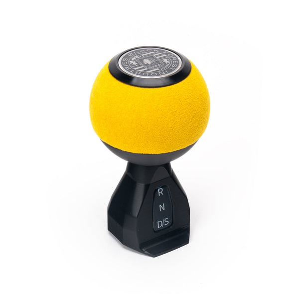 BFI GS2 Heavy Weight Shift Knob, Auto / DSG for Volkswagen Golf MK8 & Atlas Mk1 (2019–2026) - Giallo Alcantara / Black Anodized