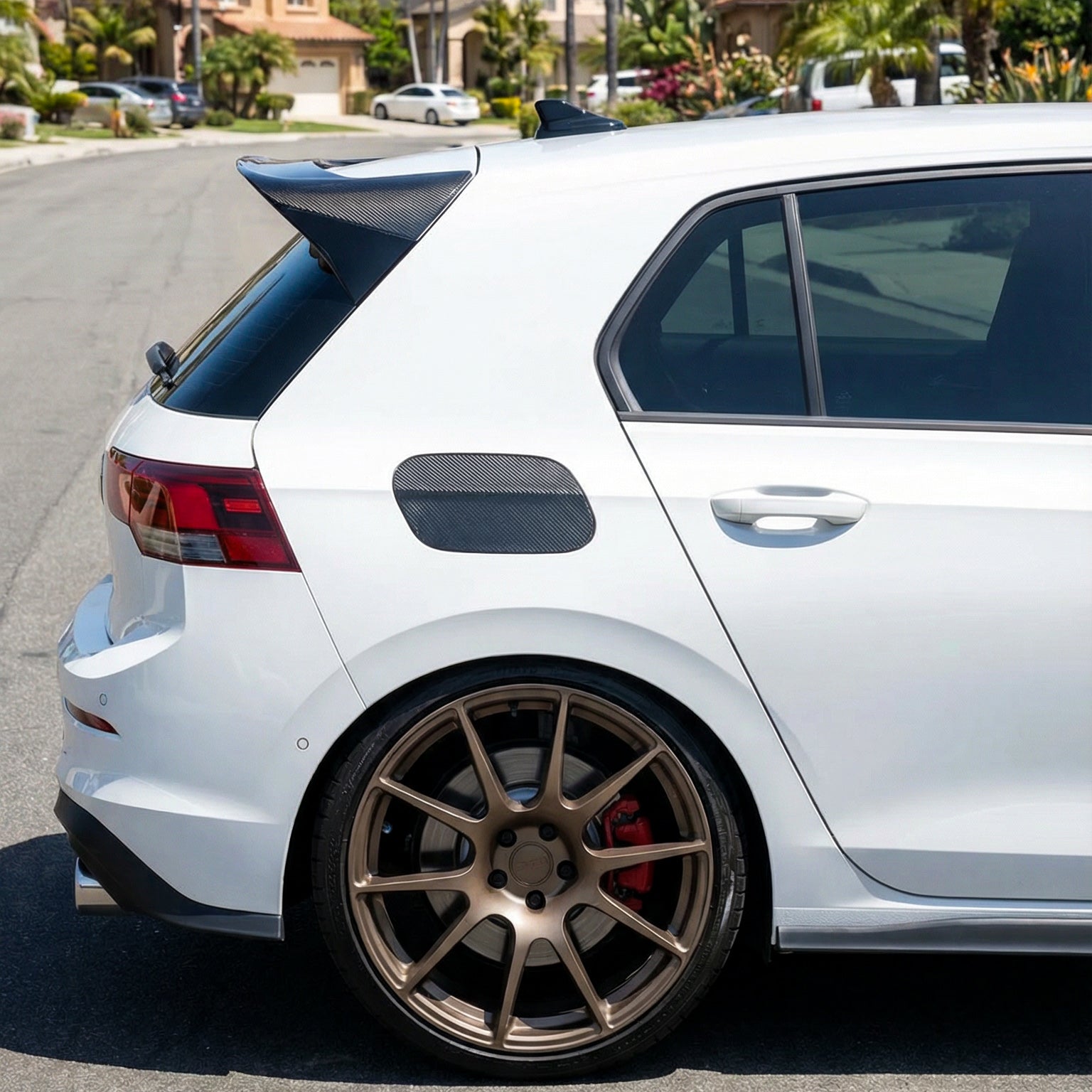 Carbon Fiber Fuel Door Cover for Golf MK8 & MK8.5 - EuroSpeed