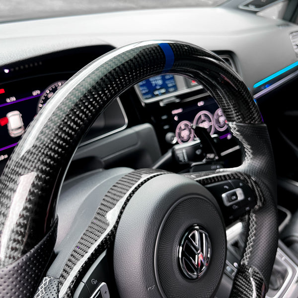Carbon Fiber Steering Wheel Trim - Volkswagen Golf MK7 / MK7.5, Passat B8, Tiguan MK2