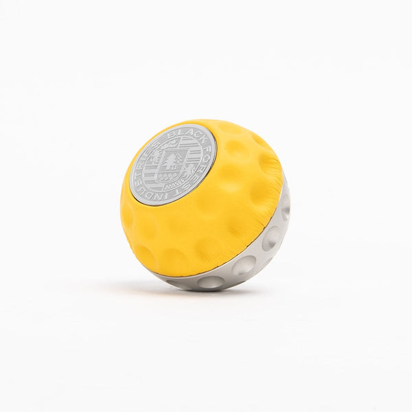 BFI GSB Heavy Weight Shift Knob, Universal - Giallo Taurus Yellow Napa Leather / Clear Anodized / Metric