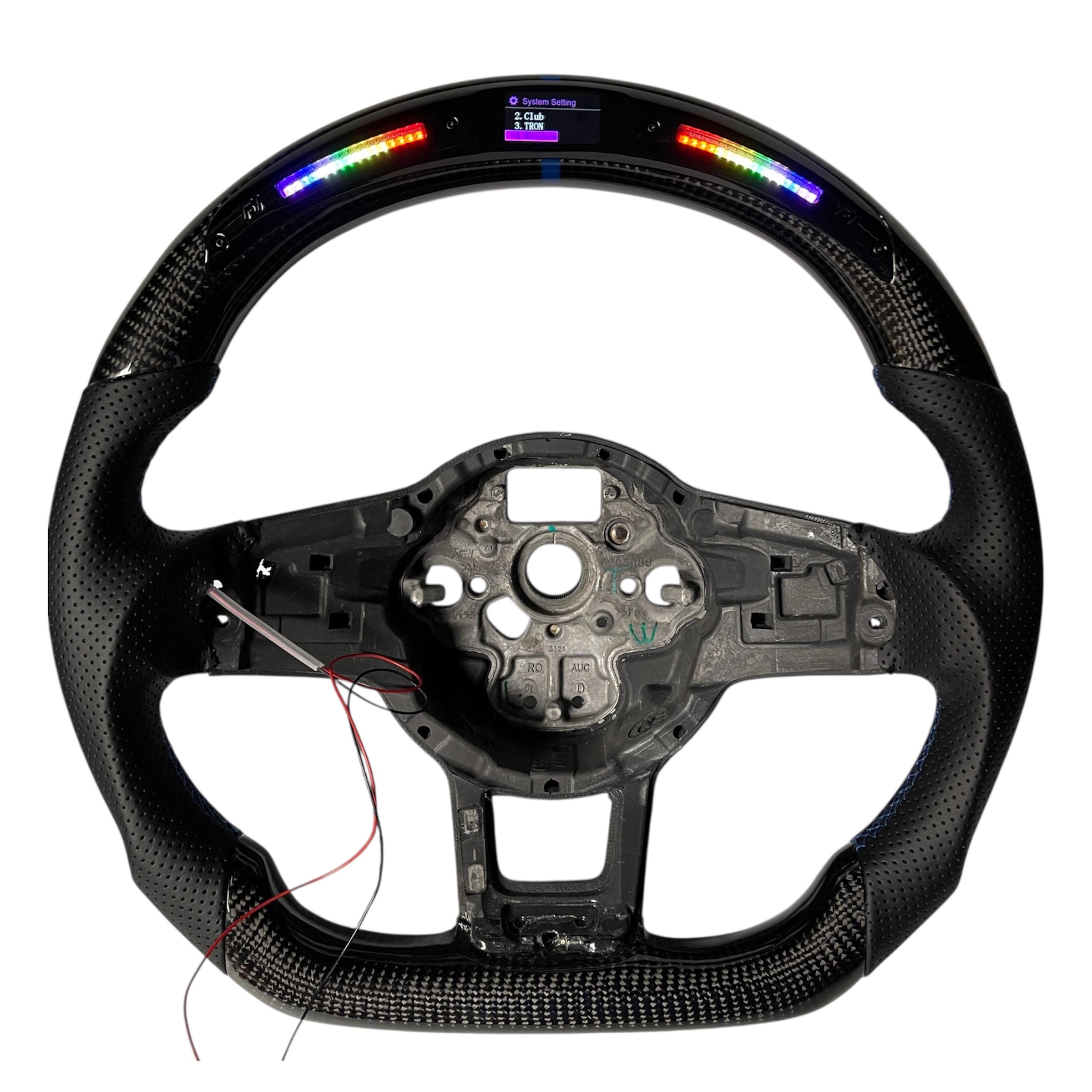 Carbon Fiber Steering Wheel with Leather/Alcantara for VW Golf MK7/7.5, Jetta, Tiguan, Scirocco, Polo, T-Roc