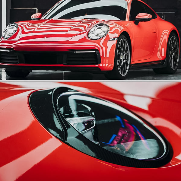 Carbon Fiber Headlight Cover Eyebrows for Porsche 911 992 Carrera Turbo S GT 2-Door (2019-2022)